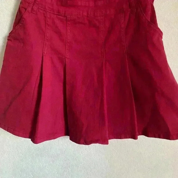 Hausen Malia Romper Dress Strapless Pleated Cranberry Red Playful Coquette L - Picture 3 of 13